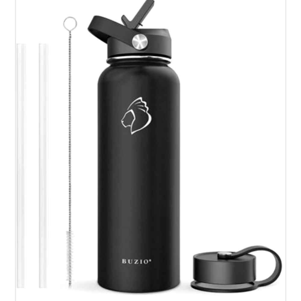 BUZIO Stainless Steel Water Bottle 40 oz Vacuum Insulated Water Bottle
